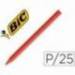 Lapices cera Plastidecor caja 25 unidades rojo