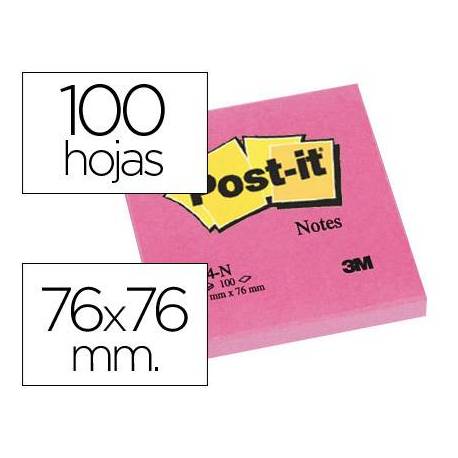 Bloc quita y pon Post-it ® fucsia 76 x 76 mm