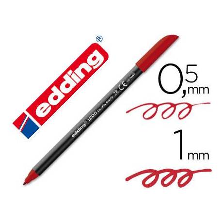 edding 1200 rotulador de color de trazo fino - negro, rojo, azul - 3  rotuladores - punta redonda de 1 mm - marcador dibujar y escribir :  : Oficina y papelería