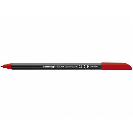 edding 1200 rotulador de color de trazo fino - rojo inglés - 1 rotulador -  punta redonda de 1 mm - marcador dibujar y escribir : : Oficina y  papelería