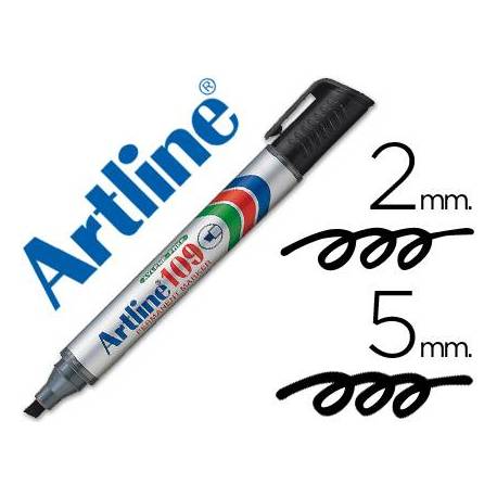 Rotulador Artline marcador permanente 109 negro punta biselada EK-109