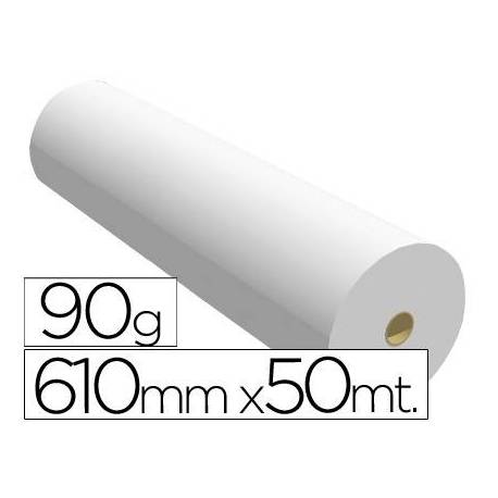 Papel reprografia para Plotter 90 g/m2, 610 mm x 50 m.