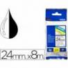 Cinta Brother TZE-251 24mm (ancho) x 8m (largo) laminada blanco/negro