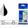 Cinta Brother TZE-131 12mm (ancho) x 8m (largo) transparente/negro