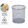 Cubilete portalapices marca Q-Connect plata rejilla
