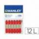 Lapices cera blanda Manley caja 12 unidades rojo escarlata
