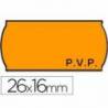 Rollo Etiquetas adhesivas marca Meto PVP fluor naranja 26 x 16