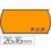 Rollo Etiquetas adhesivas marca Meto PVP fluor naranja 26 x 16