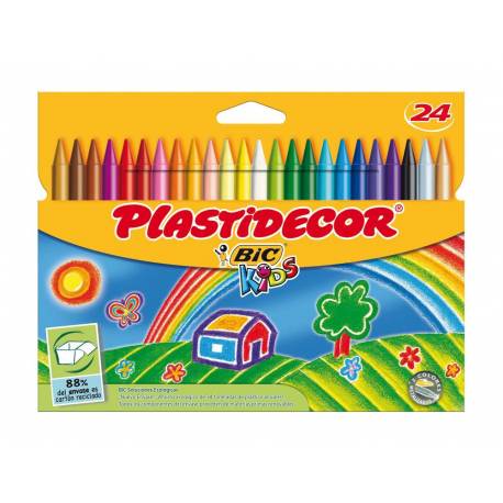Tradineur - Caja de 12 lápices de colores para niños, material