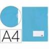 Carpeta dossier uñero Liderpapel DIN A4 polipropileno 180 micras 20 hojas color azul con tarjetero y solapa