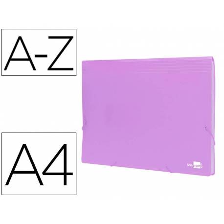 Carpeta clasificadora fuelle Liderpapel DIN A4 poliporpileno 13 departamentos color violeta