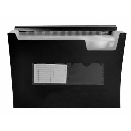Carpeta Clasificador fuelle en PVC Pardo 9 departamentos Formato folio  Color negro Ref.850