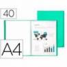 Carpeta escaparate Liderpapel DIN A4 poliporpileno con 40 fundas color verde