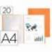 Carpeta escaparate Liderpapel DIN A4 poliporpileno con 20 fundas color naranja