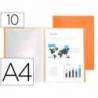 Carpeta escaparate Liderpapel DIN A4 10 fundas polipropileno color naranja