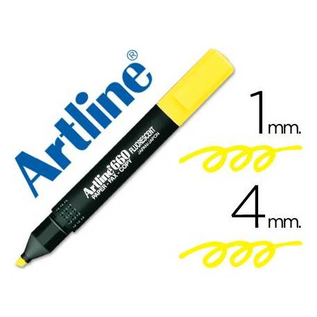 Rotulador Artline fluorescente EK-660 punta biselada amarillo