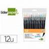 Rotulador Liderpapel Punta Pincel caja de 12 colores