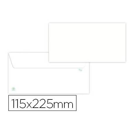 Sobre americano Liderpapel Blanco 115x225 mm papel 90 gramos reciclado Caja de 500 unidades