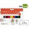 Caja lápices de cera 24 colores Liderpapel