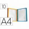 PORTACATALOGO DE PARED PLASTICO LIDERPAPEL CON 10 FUNDAS DIN A4 COLORES SURTIDOS