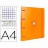 CARPETA CON RECAMBIO 4 ANILLAS 25MM LIDERPAPEL ANTARTIK DIN A4 COLOR AMARILLO CARTON FORRADO