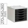 FICHERO CAJONES DE SOBREMESA Q-CONNECT 5 CAJONES COLOR NEGRO OPACO 270X340X260 MM