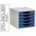FICHERO CAJONES DE SOBREMESA Q-CONNECT 5 CAJONES COLOR AZUL OPACO 270X340X260 MM