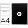 CUADERNO ESPIRAL LIDERPAPEL DIN A4 MICRO ANTARTIK RAYADO HORIZONTAL COLOR NEGRO 80H