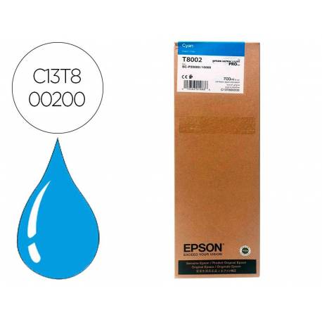 CARTUCHO INK-JET EPSON T8002 COLOR CIAN C13T800200