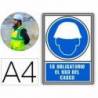 PICTOGRAMA ARCHIVO 2000 OBLIGATORIO USO DE CASCO PVC COLOR AZUL LUMINISCENTE 210X297 MM