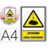 PICTOGRAMA ARCHIVO 2000 ATENCION CARGA SUSPENDIDA PVC COLOR AMARILLO LUMINISCENTE 210X297 MM