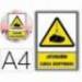 PICTOGRAMA ARCHIVO 2000 ATENCION CARGA SUSPENDIDA PVC COLOR AMARILLO LUMINISCENTE 210X297 MM