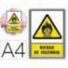 PICTOGRAMA ARCHIVO 2000 RIESGO DE INCENDIO PVC COLOR AMARILLO LUMINISCENTE 210X297 MM