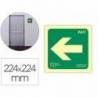 PICTOGRAMA ARCHIVO 2000 FLECHA IZQUIERDA PVC COLOR VERDE LUMINISCENTE 224X224 MM