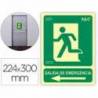 PICTOGRAMA ARCHIVO 2000 SALIDA DE EMERGENCIA IZQUIERDA PVC COLOR VERDE LUMINISCENTE 224X300 MM