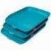 BANDEJA SOBREMESA LEITZ PLASTICO SET DE 3 UNIDADES COLOR AZUL