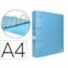 CARPETA 4 ANILLAS 40 MM LIDERPAPEL DIN A4 COLOR AZUL POLIPROPILENO