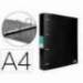 CARPETA 4 ANILLAS 40 MM LIDERPAPEL DIN A4 COLOR NEGRO POLIPROPILENO