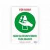 SEÑAL ADHESIVA AVERY USAR DESINFECTANTE PARA LAS MANOS DIN A4 RESISTENTE A LOS RAYOS UV PACK DE 2 UNIDADES