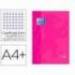 Recambio color 1 oxford din a4+ 80 hojas 90 gr cuadro 5 mm 4 taladros fucsia.