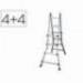 ESCALERA TELESCOPICA DE ACERO Y ALUMINIO DE 4+4 PELDAÑOS CON TAPA FINAL PVC ANTIDESLIZANTE EN131-4