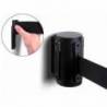 CINTA EXTENSIBLE DE PARED SEPARADORA RETRACTIL DE 3 MT CLIPS A AMBOS LADOS Y CLIP DE RECEPCION COLOR NEGRO