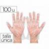 GUANTES DE PLASTICO DESECHABLES TALLA UNICA CAJA 100 UDS