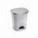 PAPELERA CONTENEDOR PLASTICFORTE PLASTICO CON TAPADERA Y PEDAL 27 LITROS COLOR PLATA 380X320X450 MM