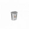 PAPELERA CONTENEDOR PLASTICFORTE PLASTICO CON TAPADERA Y PEDAL 18 LITROS COLOR PLATA 330X280X405 MM
