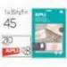TARJETA DE VISITA APLI INVITACION HOGAR 210X99 MM 200 GR BLANCA BOLSA DE 15 HOJAS DIN A4
