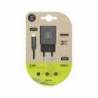 CARGADOR TECH ONE TECH 2.4 DOBLE USB + CABLE BRAIDED NYLON MICRO USB ANDROID LONGITUD 1 MT COLOR NEGRO