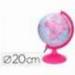 GLOBO TERRAQUEO LIDERPAPEL CON LUZ FISICO Y POLITICO DIAMETRO 20 CM COLOR ROSA