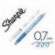 Boligrafo sharpie fashion retractil tinta gel azul 0,7 mm color azul hielo y blanco