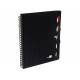 Cuaderno espiral liderpapel a5 micro executive tapa plastico 100h 80 gr cuadro 5mm 5 separadores con gomilla negro